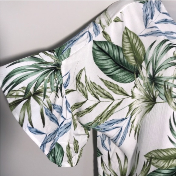 Kimono beach cover up leaf print - Picture 4 of 5